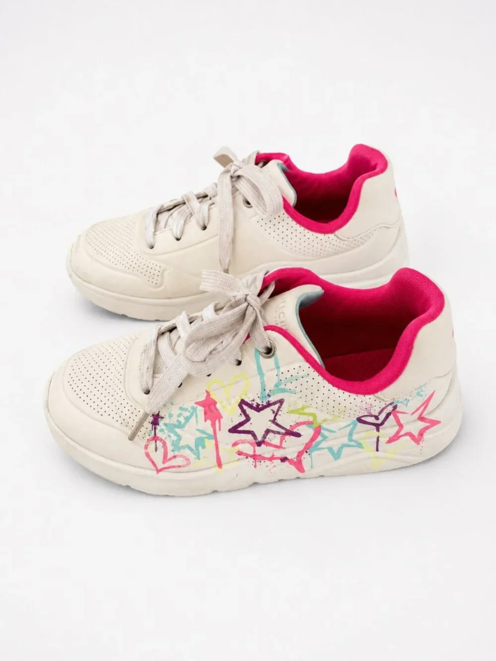 Skechers Los Angeles Air-Cooled Memory Foam Graffiti Sneakers Girls Size 2